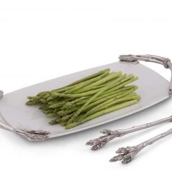 Vagabond House Pewter Asparagus Pattern Tongs