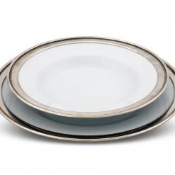 Vagabond House Classic Pewter Rim Soup Bowl