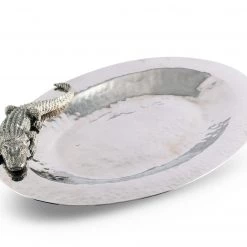 Vagabond House Alligator Serving Tray - Steel Sea And Shore