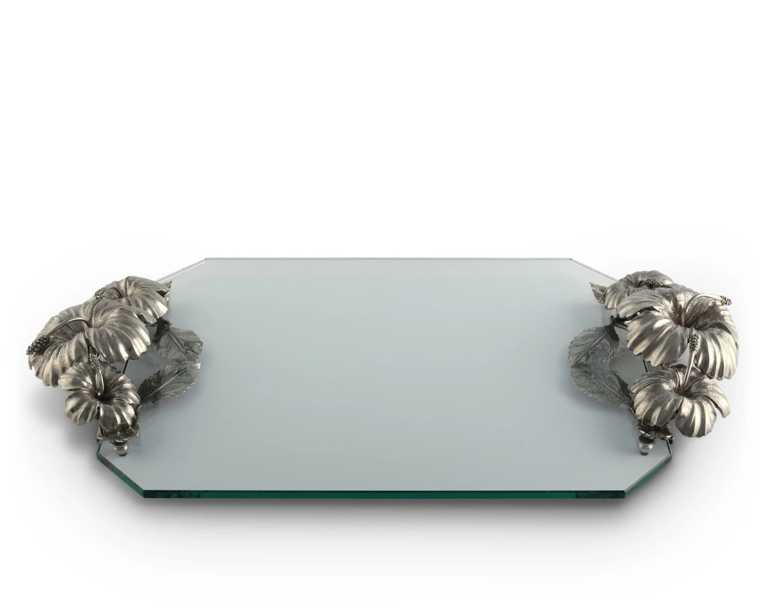 Vagabond House Hibiscus Flower Glass Tray 2 Vagabond House Hibiscus Flower Glass Tray