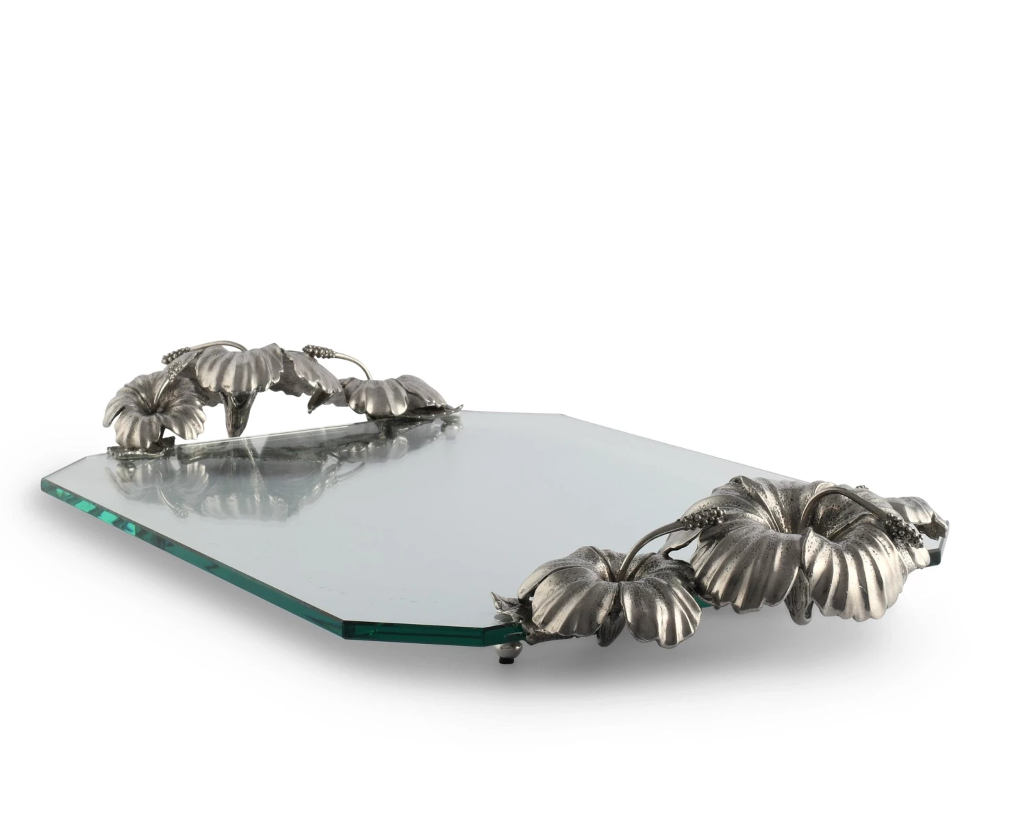 Vagabond House Hibiscus Flower Glass Tray 3 Vagabond House Hibiscus Flower Glass Tray