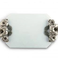 Vagabond House Hibiscus Flower Glass Tray 8 Vagabond House Hibiscus Flower Glass Tray