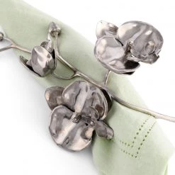 Vagabond House Sea And Shore Pewter Orchid Napkin Ring