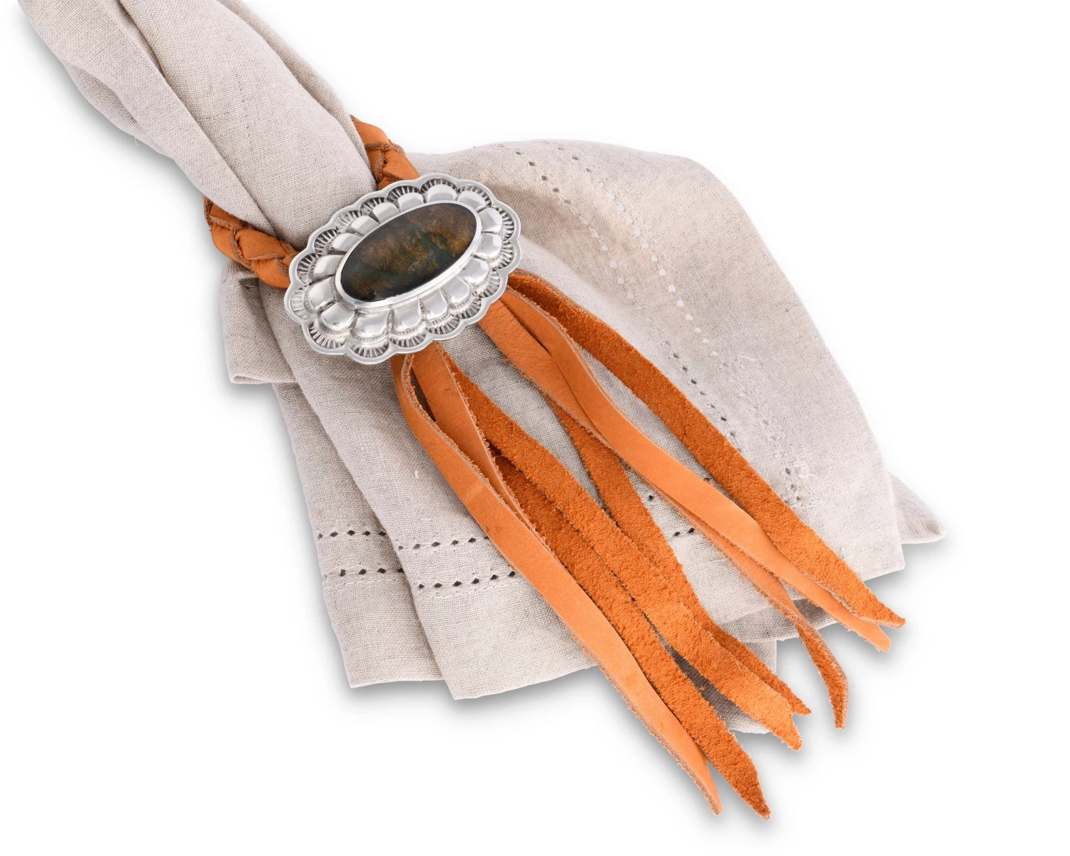 Vagabond House Concho Leather Napkin Ring Western Frontier 2 Vagabond House Concho Leather Napkin Ring Western Frontier