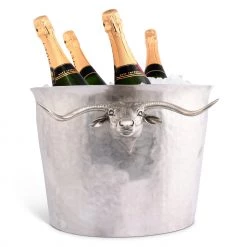 Vagabond House Long Horn Steer Ice Tub Punchbowl Western Frontier