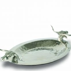 Vagabond House Long Horn Steer Tray - Steel Western Frontier