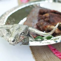 Vagabond House Long Horn Steer Tray - Steel Western Frontier