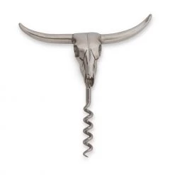 Vagabond House Pewter Cow Skull Wine Pull