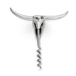 Vagabond House Pewter Cow Skull Wine Pull