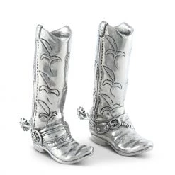 Vagabond House Pewter Cowboy Boot Salt & Pepper Set
