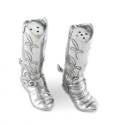 Vagabond House Pewter Cowboy Boot Salt & Pepper Set