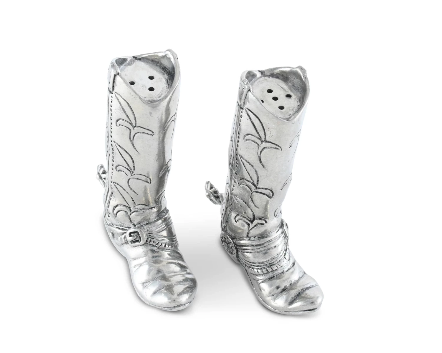 Vagabond House Pewter Cowboy Boot Salt & Pepper Set 2 Vagabond House Pewter Cowboy Boot Salt & Pepper Set