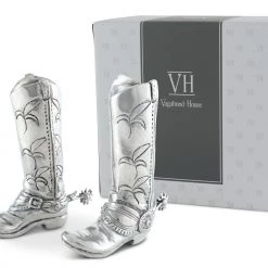 Vagabond House Pewter Cowboy Boot Salt & Pepper Set 9 Vagabond House Pewter Cowboy Boot Salt & Pepper Set