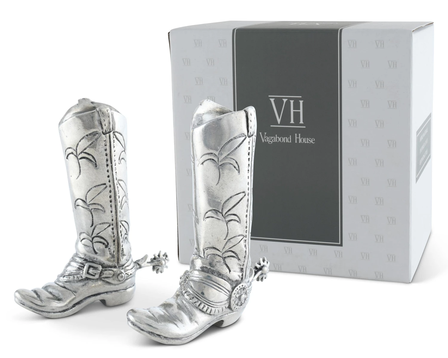 Vagabond House Pewter Cowboy Boot Salt & Pepper Set 5 Vagabond House Pewter Cowboy Boot Salt & Pepper Set