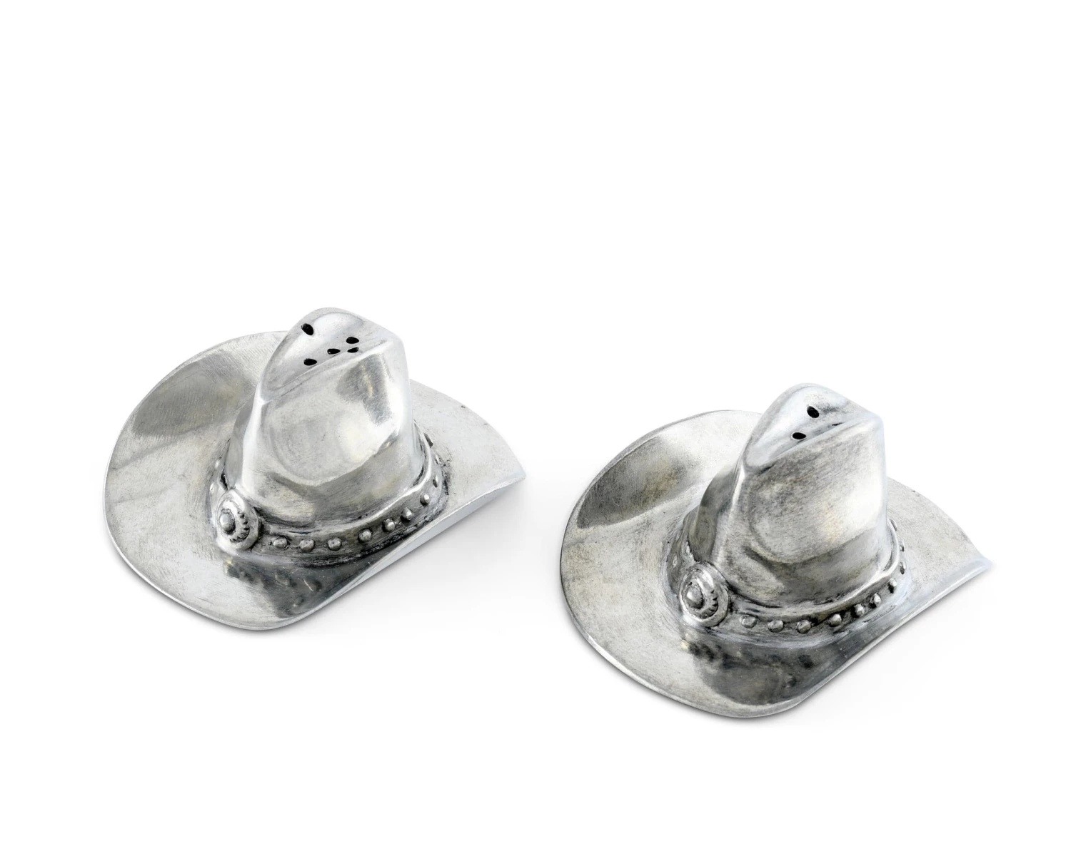 Vagabond House Pewter Cowboy Hat Salt & Pepper Set Western Frontier 2 Vagabond House Pewter Cowboy Hat Salt & Pepper Set Western Frontier