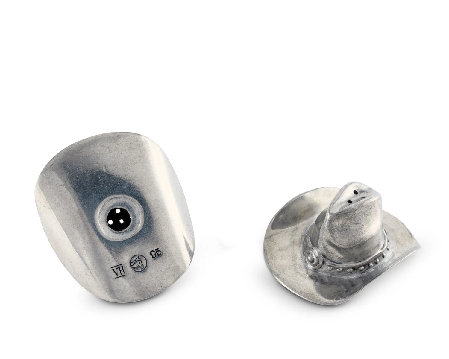 Vagabond House Pewter Cowboy Hat Salt & Pepper Set Western Frontier 3 Vagabond House Pewter Cowboy Hat Salt & Pepper Set Western Frontier