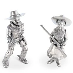 Vagabond House Pewter Cowpoke Couple Salt & Pepper Set