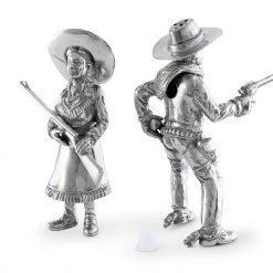 Vagabond House Pewter Cowpoke Couple Salt & Pepper Set