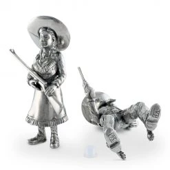 Vagabond House Pewter Cowpoke Couple Salt & Pepper Set