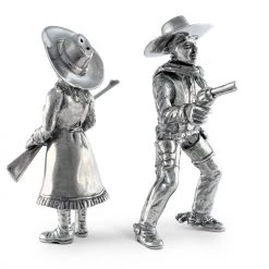 Vagabond House Pewter Cowpoke Couple Salt & Pepper Set