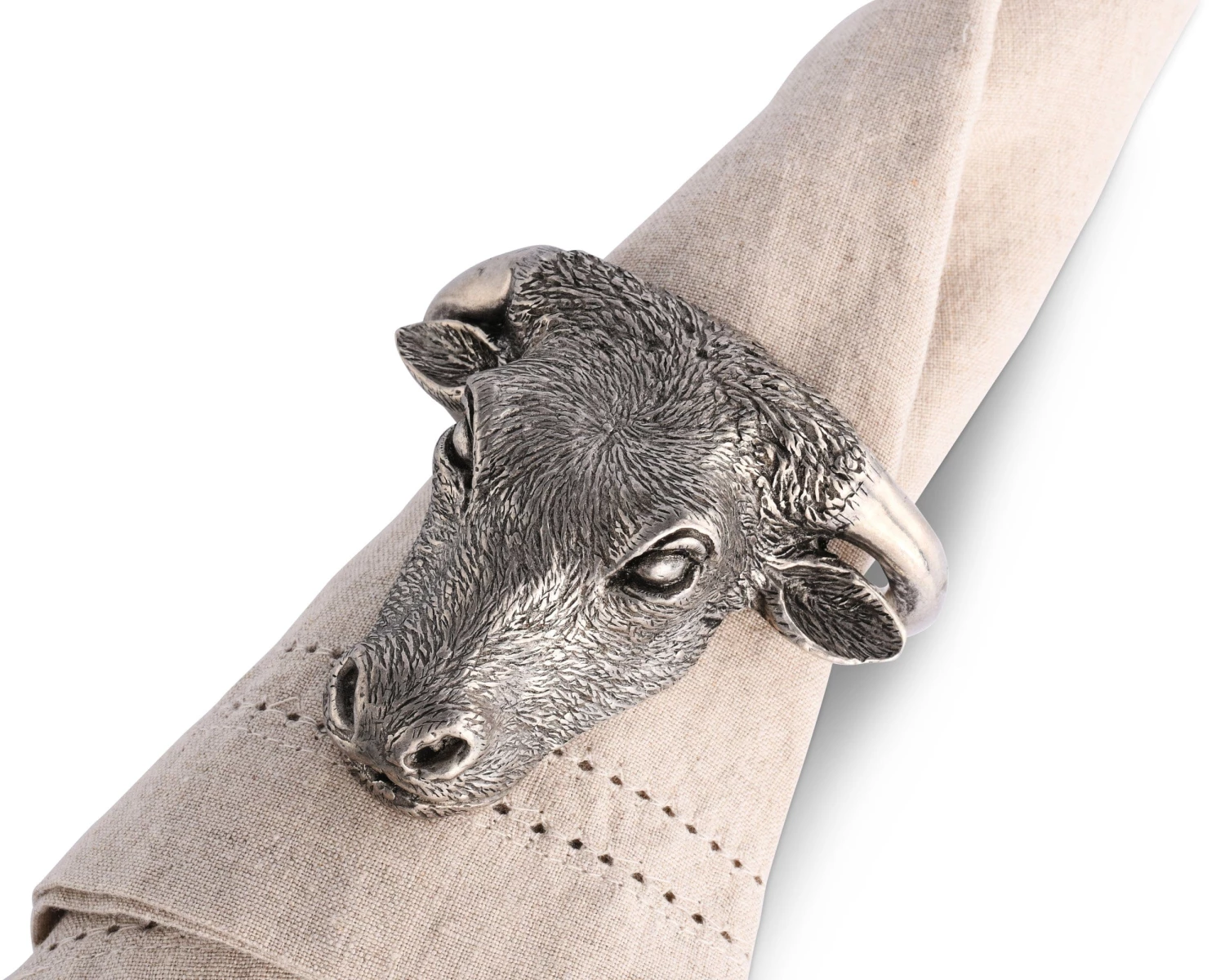 Vagabond House Pewter Steer Head Napkin Ring 2 Vagabond House Pewter Steer Head Napkin Ring