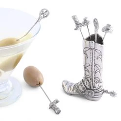 Vagabond House Western Frontier Western Boot Cheese Pick Set