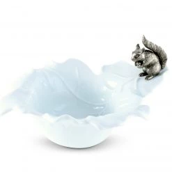 Vagabond House Woodland Creatures Fine Porcelain Leaf Bowl With Pewter Squirrel 7 Vagabond House Woodland Creatures Fine Porcelain Leaf Bowl With Pewter Squirrel