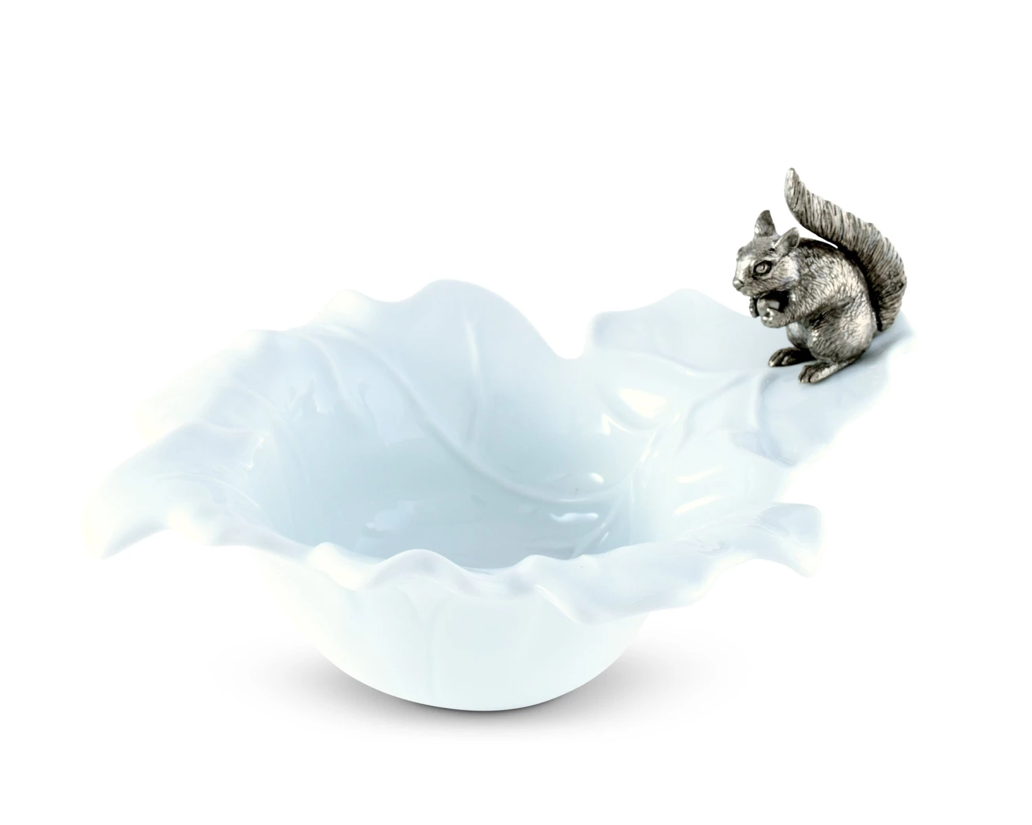 Vagabond House Woodland Creatures Fine Porcelain Leaf Bowl With Pewter Squirrel 3 Vagabond House Woodland Creatures Fine Porcelain Leaf Bowl With Pewter Squirrel