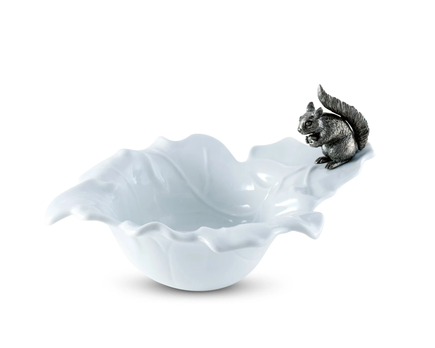 Vagabond House Woodland Creatures Fine Porcelain Leaf Bowl With Pewter Squirrel 4 Vagabond House Woodland Creatures Fine Porcelain Leaf Bowl With Pewter Squirrel