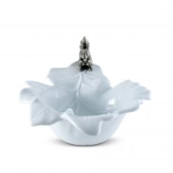 Vagabond House Woodland Creatures Fine Porcelain Leaf Bowl With Pewter Squirrel 9 Vagabond House Woodland Creatures Fine Porcelain Leaf Bowl With Pewter Squirrel