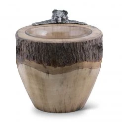 Vagabond House Natural Log Bear Ice Bucket Woodland Creatures