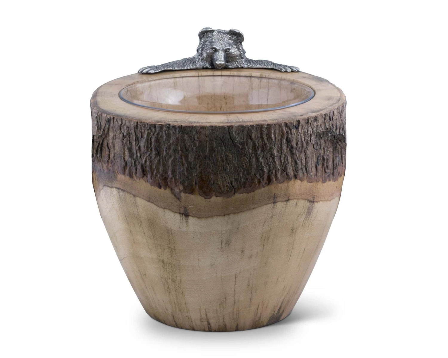 Vagabond House Natural Log Bear Ice Bucket Woodland Creatures 1 Vagabond House Natural Log Bear Ice Bucket Woodland Creatures