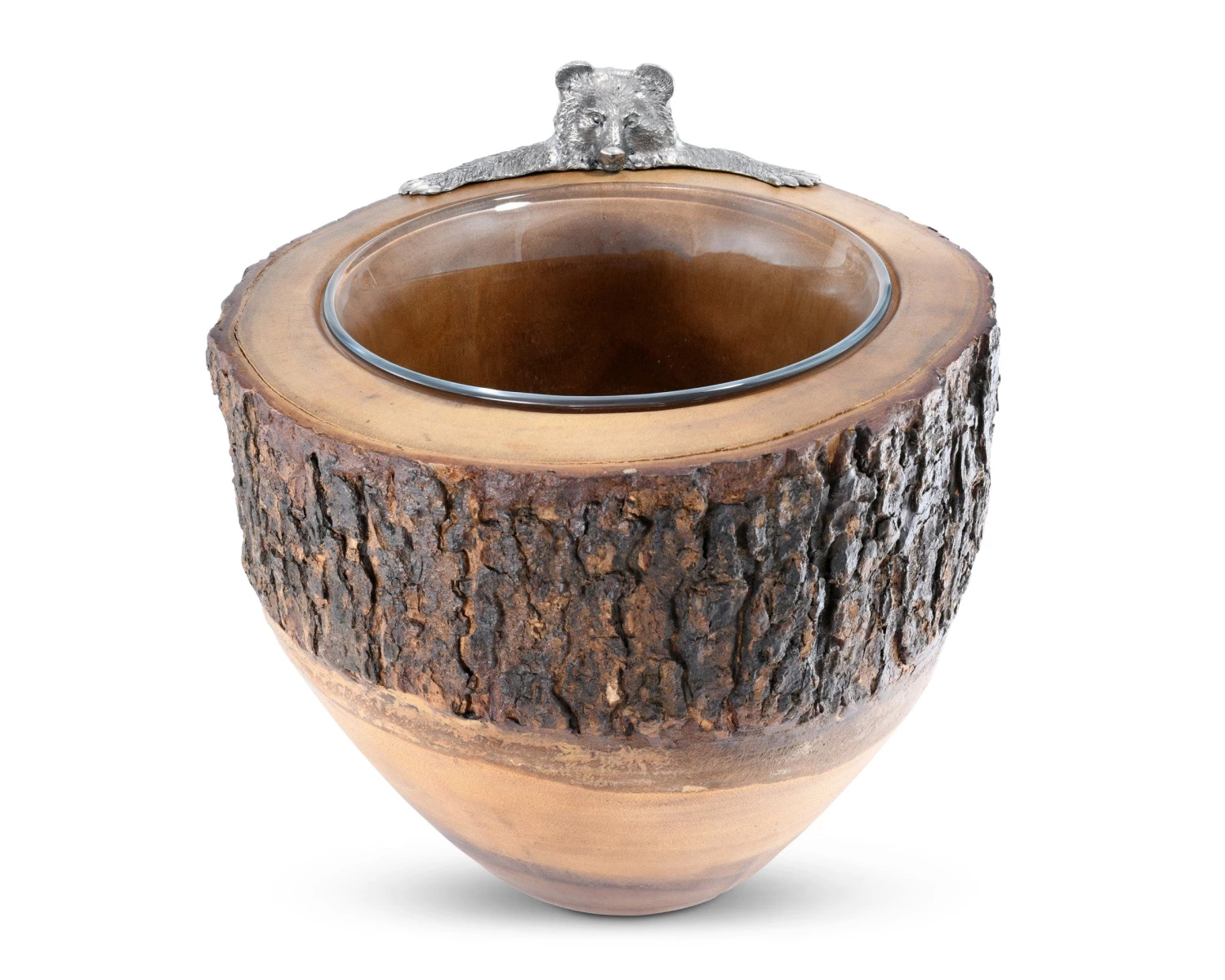 Vagabond House Natural Log Bear Ice Bucket Woodland Creatures 3 Vagabond House Natural Log Bear Ice Bucket Woodland Creatures