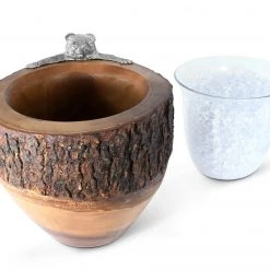 Vagabond House Natural Log Bear Ice Bucket Woodland Creatures