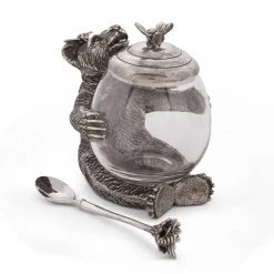 Vagabond House Pewter Bear Honey Pot