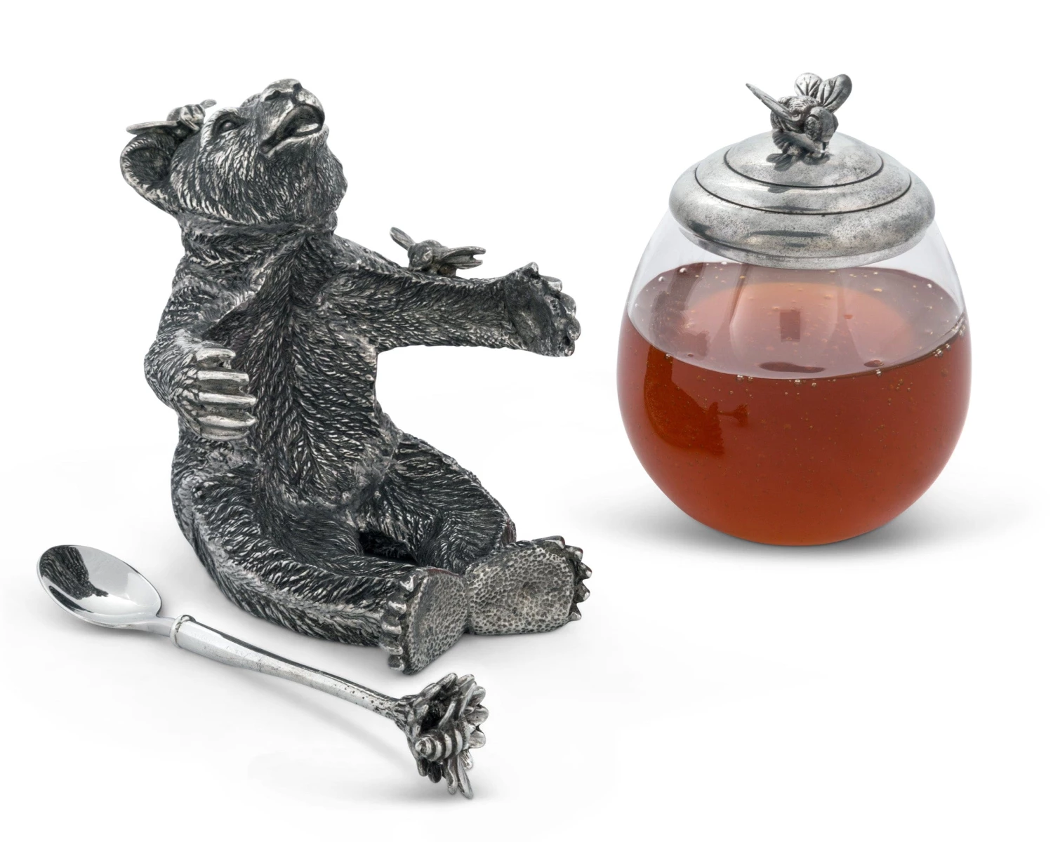 Vagabond House Pewter Bear Honey Pot 4 Vagabond House Pewter Bear Honey Pot