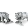 Vagabond House Pewter Fishing Bear Salt & Pepper Set