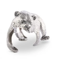 Vagabond House Woodland Creatures Pewter Sleeping Bear Napkin Ring