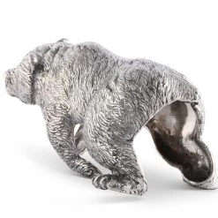 Vagabond House Woodland Creatures Pewter Sleeping Bear Napkin Ring
