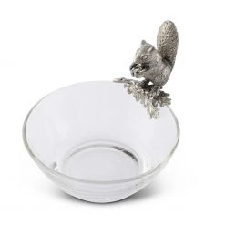 Vagabond House Squirrel Glass Nut Bowl Woodland Creatures