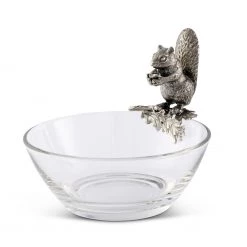 Vagabond House Squirrel Glass Nut Bowl Woodland Creatures