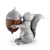 Vagabond House Woodland Creatures Squirrel With Wood Acorn Salt & Pepper Set
