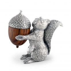Vagabond House Woodland Creatures Squirrel With Wood Acorn Salt & Pepper Set